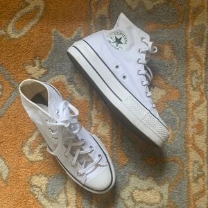 White Platform Converse